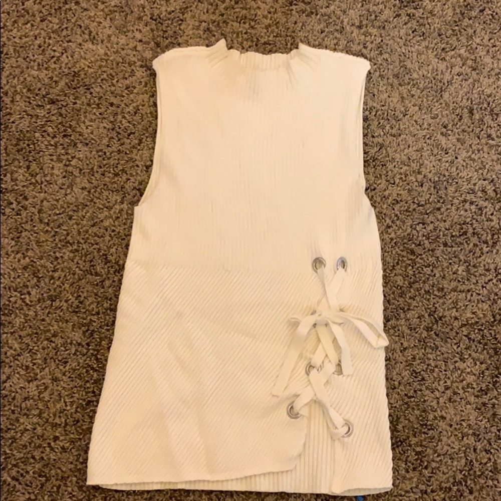 Express Lace Up Sleeveless Sweater